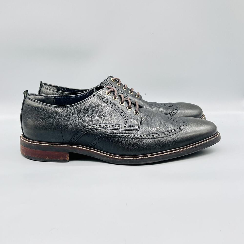 Cole Haan Shoes Mens 13 Black Leather Grand OS Wingtip Oxford Dress Comfort